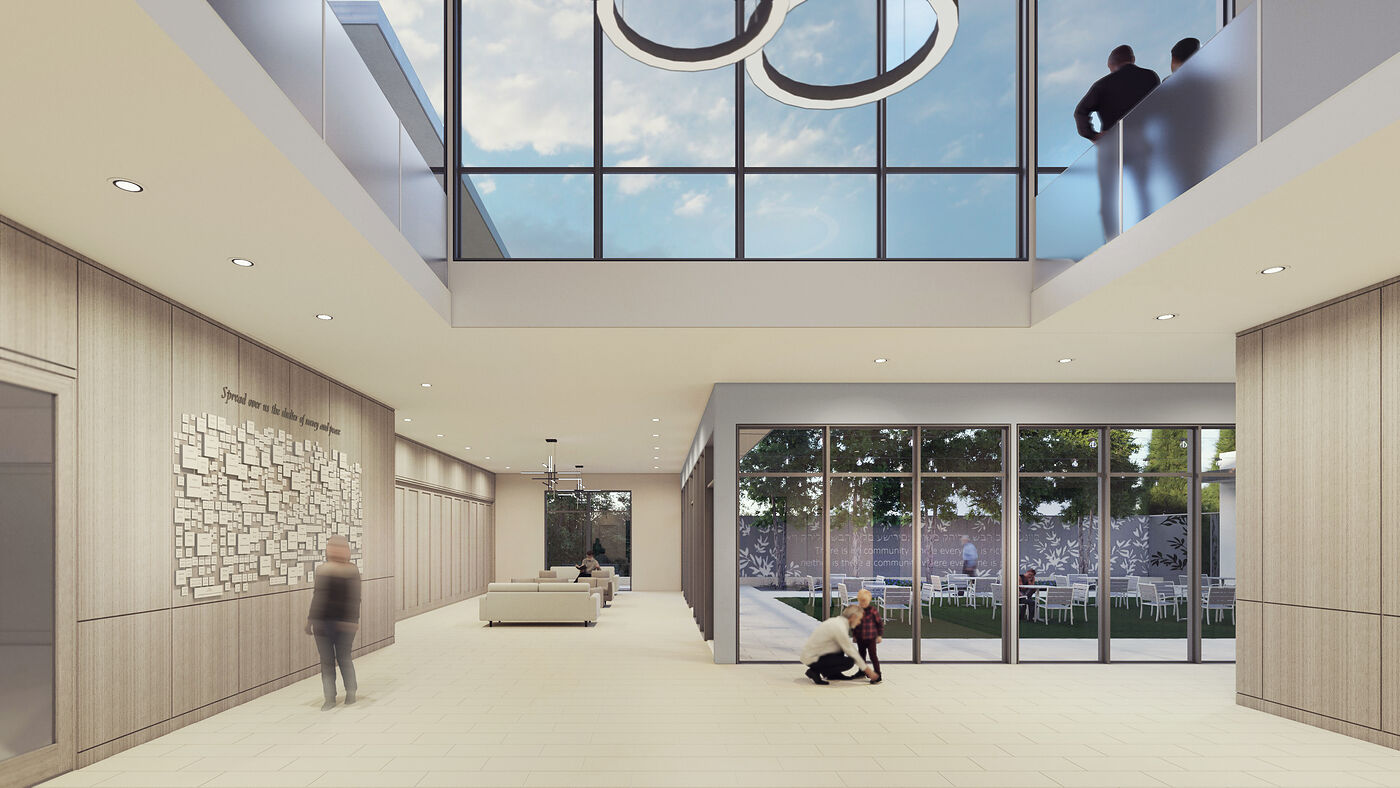 Rendering of the double-height main lobby